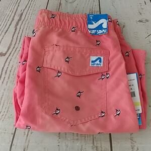 Surf Style Marlin Print Tie Dye Swim Trunks Size S